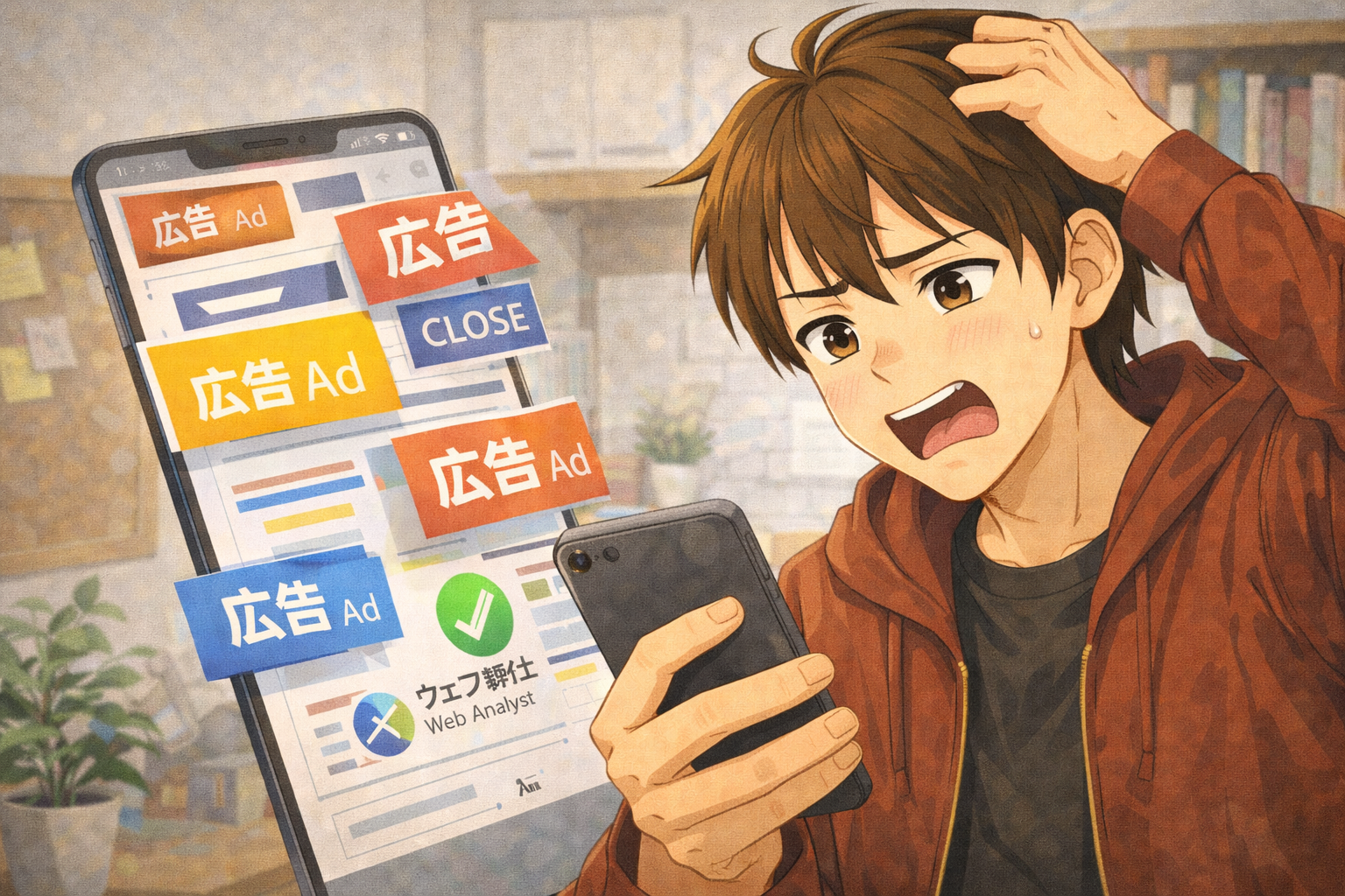 スマートフォン広告に悩む私。